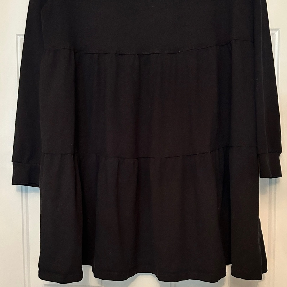 Serra Cotton Tunic/Dress L Black Casual Minimalist Versatile Staple Classic - Picture 2 of 9